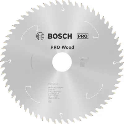 Bosch Kreissägeblatt 2608837711 | Ø 190 mm | 60 Zähne | 30 mm Bohrung | für Akku-Handkreissägen | Holz | silber-schwarz