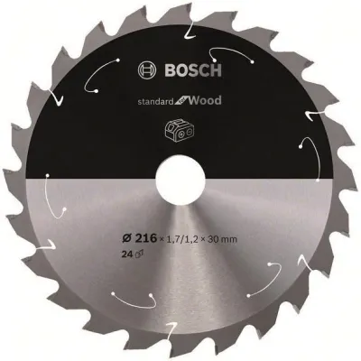 Bosch Kreissägeblatt 2608837721 | PRO Wood cordless | Ø 216 mm | 24 Zähne | 30 mm Bohrung | für Akku-Kappsägen