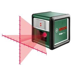 Kreuzlinienlaser Quigo Plus, mit Stativ (grün/schwarz, rote Laserlinien, Reichwe