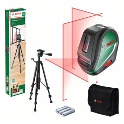 Kreuzlinienlaser UniversalLevel 3 Set (grün/schwarz, rote Laserlinien, Reichweit