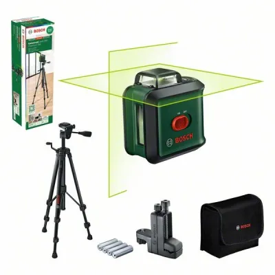 Bosch Kreuzlinienlaser UniversalLevel 360 Premium Set | 360° grüne Laserlinien | inkl. Stativ