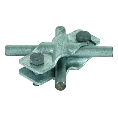 DEHN SVP-Klemme 308060 | Kreuzverbinder DIN EN 62561-1 | Rd 8-10mm | Fl 30mm | Stahl Fz | 100kA | Sechskantschraube