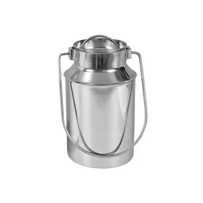 KRÜGER Milchkanne 7710E 1,0L Edelstahl | Retro-Look | Verschlussdeckel | klappbarer Tragegriff | silber