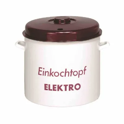 KRÜGER Einkocher ER35P | Einkochtopf 28L emailliert | Ø 36,5cm | für 14x 1L Gläser | Induktion geeignet | Creme