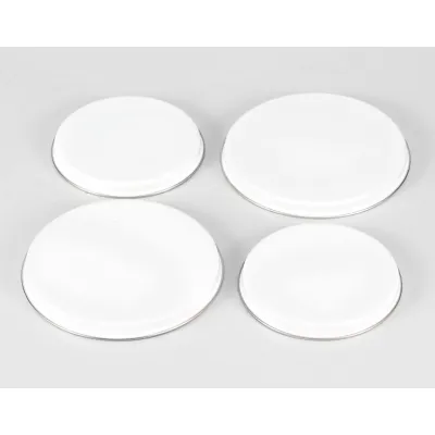 KRÜGER Herdabdeckplatten-Set 19041 | 4-teilig | emailliert | 2x 16 cm & 2x 20 cm | Topfuntersetzer | weiß