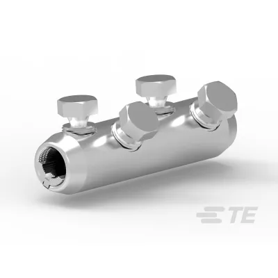 Krüger Schraubverbinder BSM-95/240 | bis 30 kV | für Alu- & Cu-Leiter 95-240 mm² | verzinnt | 4 Schrauben | Trennsteg