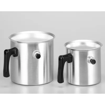 KRÜGER Wasserbadkocher 295 | 1 Liter | Aluminium geschliffen | Kochen ohne Anbrennen | Für alle Herde außer Induktion