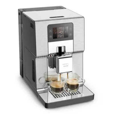 KRUPS Kaffeevollautomat Intuition Experience+ EA877D | Touchscreen | leise | One-Touch-Cappuccino | Edelstahl | silber