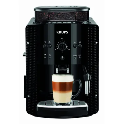 Krups Kaffeevollautomat EA8108 | Espressoautomat mit Milchaufschäumer & Mahlwerk | 1,8l Wassertank | 15 Bar | Schwarz
