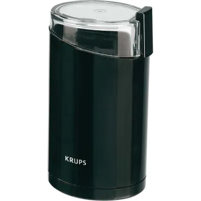 KRUPS Kaffeemühle F20342 | Elektrische Kaffee- & Gewürzmühle | 75g Behälter | Edelstahlmesser | 200W | Schwarz