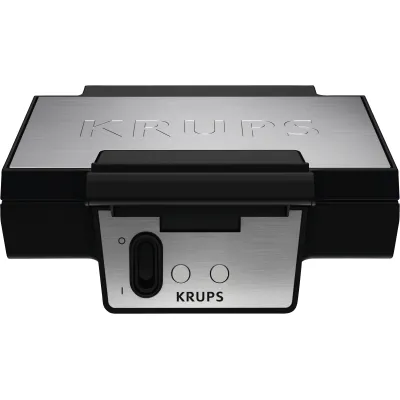 KRUPS Waffelautomat FDK261 | Brüsseler Waffeln | 850 W | Keramik-Antihaftplatten | Edelstahl/Schwarz
