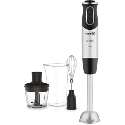 Krups Stabmixer HZ6568 Perfect Mix 8500 | 1000 Watt | Edelstahl | 4-Klingen | Schneebesen | Zerkleinerer