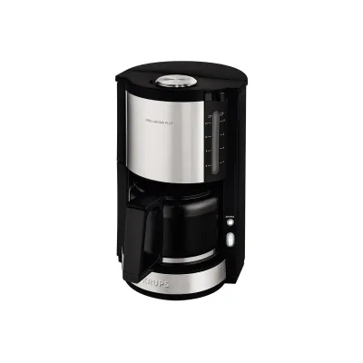Krups Filterkaffeemaschine KM3210 ProAroma Plus | 10 Tassen | 1,25l Glaskanne | Tropfstopp | Edelstahl/Schwarz