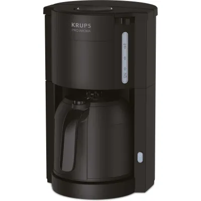 Krups Filterkaffeemaschine KM303810 ProAroma Thermo | 1,25 l | 10 Tassen | Isolierkanne | Tropfstopp | Schwarz