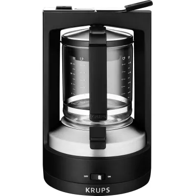 Krups Kaffeeautomat KM4689 T8.2 | Druckbrühsystem | 12 Tassen | Permanentfilter | 850W | Edelstahl | Schwarz