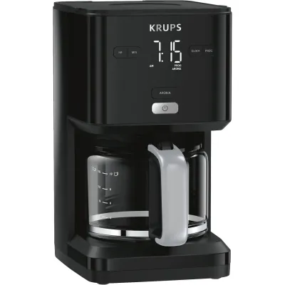 KRUPS Filterkaffeemaschine KM6008 Smart’n Light | 1,25 L | Timer | Warmhaltefunktion | Auto-Abschaltung | Schwarz