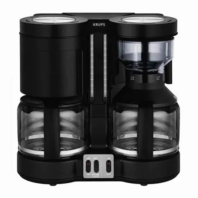 Krups KM8508 Duothek Plus | Kombi-Kaffee- & Teemaschine | 2 Glaskannen | Schwenkfilter | Schwarz