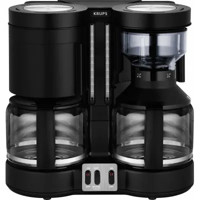 Krups KM8508 Duothek Plus | Kombi-Kaffee- & Teemaschine | 2 Glaskannen | Schwenkfilter | Schwarz