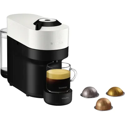 Krups Kaffeekapselmaschine XN9201 Vertuo Pop | Nespresso | One-Touch | 560 ml | 4 Tassengrößen | Coconut White