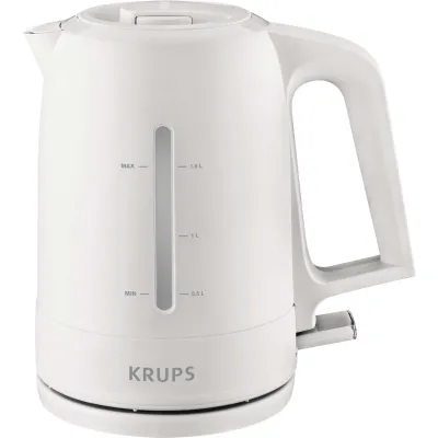 Krups Wasserkocher BW2441 ProAroma | 1,6 l | 2400 W | kabellos | 360° Sockel | Anti-Kalk Filter | Kunststoff | weiß