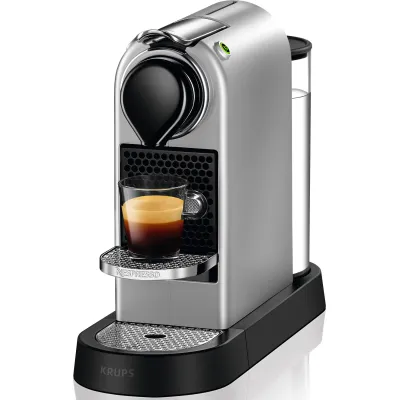 Krups Nespresso XN741B CitiZ Kapselmaschine | 19 bar | 1L Wassertank | höhenverstellbar | silber