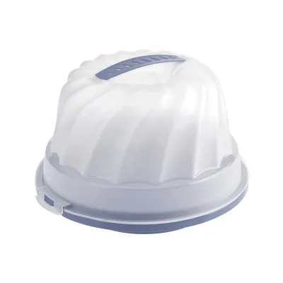 ROTHO Gugelhupf-Kuchenbutler Fresh | Kuchenbox für Gugelhupf | 30,5x28,5x17,5 cm | Kunststoff | tragbar | blau