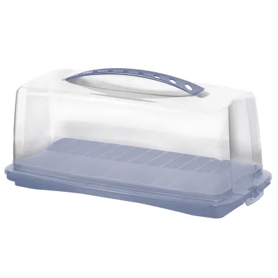 Rotho Kuchenbehälter Fresh | rechteckige Kuchentransportbox mit Griff & Haube | BPA-frei | 36x16,5x16,5 cm