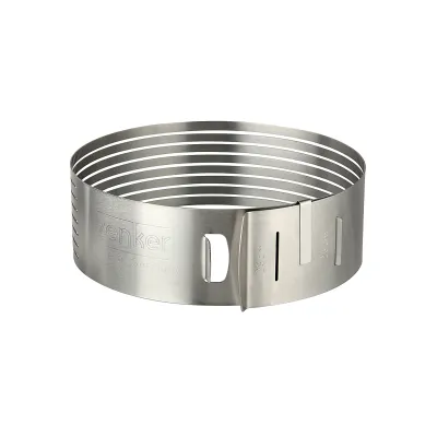 Zenker Kuchenschneidhilfe 7701 | Tortenboden-Schneidhilfe Ø26-28 cm | Edelstahl | spülmaschinengeeignet | Silber