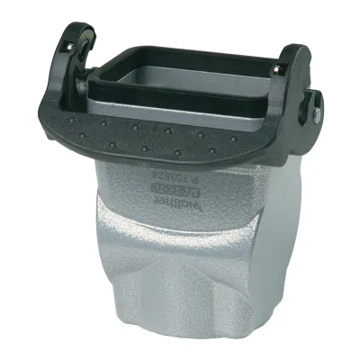 WALTHER Kupplungsgehäuse P753824 B6 | Aluminium-Druckguss | 77,5 mm hoch | 1x M25 | IP65 | Längsbügel | grau