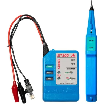 Kurth Electronic Leitungssucher Set KE301 Classic | Kabelsuchgerät Telefon/ISDN | LED/akustisch | 120V Schutz