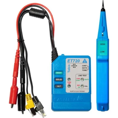 Kurth Electronic Leitungssucher Kit KE701 | Telco Kabeltester | RJ11 RJ45 Bananenstecker | LED/akustisch
