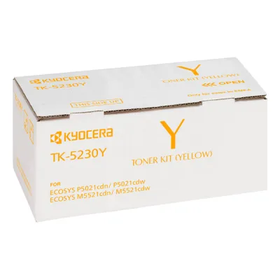 Kyocera Toner TK-5230Y | Original Lasertoner | 1T02R9ANL0 | passend für ECOSYS P5021/M5521 Serie | 2.200 Seiten | gelb