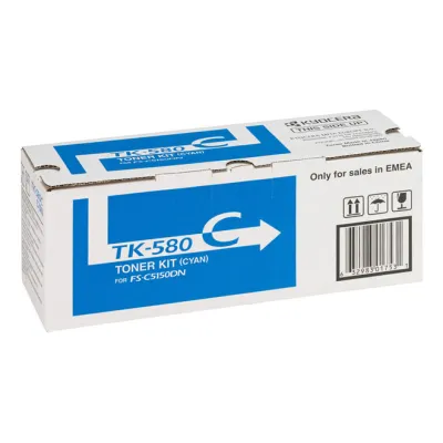 Kyocera Toner TK-580C Original Lasertoner | cyan | für FS-C5150DN | ca. 2.800 Seiten | klimaneutral
