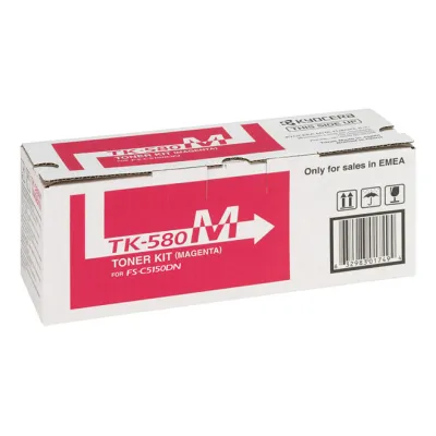Kyocera Toner TK-580M | Original Lasertoner | Magenta | bis 2.800 Seiten | klimaneutral | für FS-C5150DN, P6021cdn