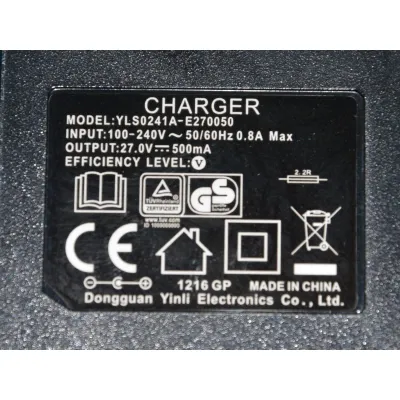 Ladegerät für Staubsauger Hisense/Gorenje 602726 Netzteil, 27V, 0,5A