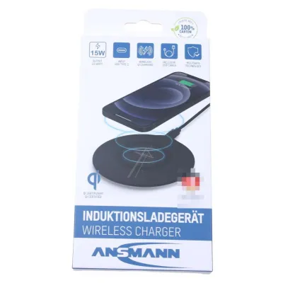 Ladegerät Wiline 15R Wireless Qi 15W für Staubsauger Ansmann 10010126 Induktives