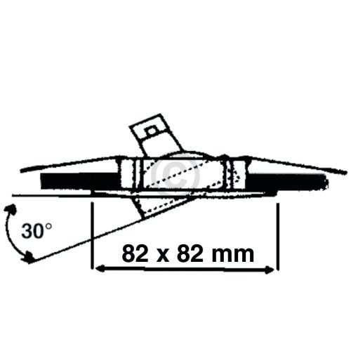 Bild: Lampenhalter 82x82mm chrom matt Alu-Einbaustrahler schwenkbar Rutec 55399