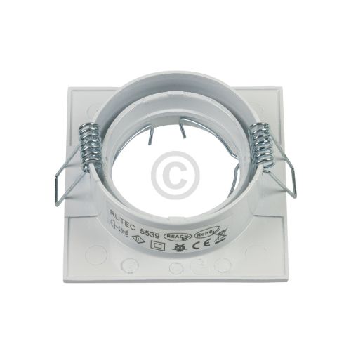 Bild: Lampenhalter 82x82mm weiß Alu-Einbaustrahler schwenkbar Rutec 55391
