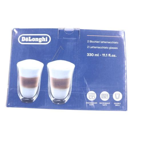 Bild: Latte Macchiato Gläser für DeLonghi Kaffeemaschine 5513284171 2er Set, doppelwan
