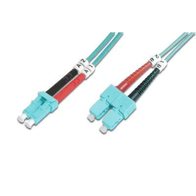 DIGITUS LWL Patchkabel DK-2532-05/3 | OM3 Multimode Duplex | LC-SC | 50/125µm | 5m | türkis