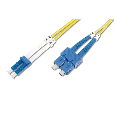DIGITUS LWL Patchkabel DK-2932-02 | Singlemode Duplex OS2 | LC/SC | 2m | 9/125µm | gelb