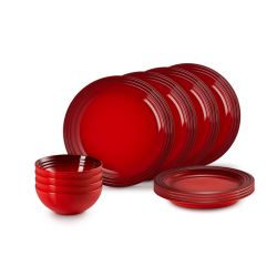 Le Creuset 12-Teiliges Geschirrset, kirschrot