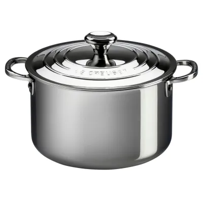 Le Creuset Fleischtopf 3-ply Plus 20cm | Edelstahl Mehrschichtmaterial | Induktion | Spülmaschinenfest | Backofenfest