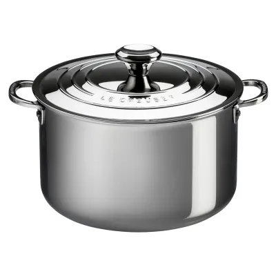 Le Creuset Suppentopf 3-ply Plus 24 cm | Edelstahl | Induktion | spülmaschinenfest | backofenfest | silber