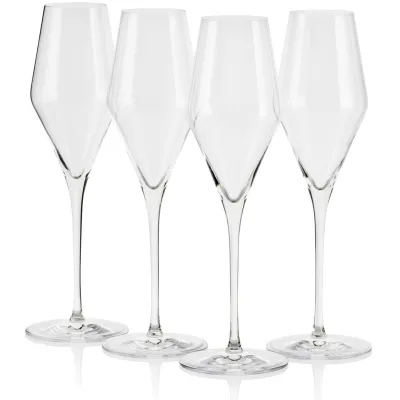 Le Creuset Sektgläser 4er Set | Sektkelch | Glas | 2,9 L Set | elegante Sektflöten | schmale Form | 26 cm hoch