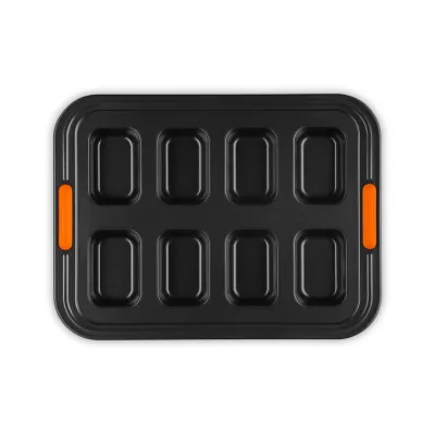 Le Creuset Backform 8er Mini Kastenform | Antihaftbeschichtung | Silikon-Griffe | hitzebeständig bis 240°C | 40x30 cm