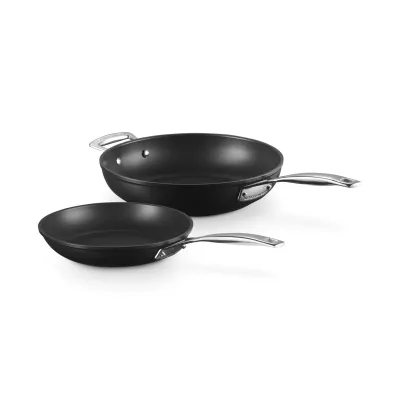 Le Creuset Pfannenset 2-tlg. 24/28cm | Antihaft | Aluminium | induktionsgeeignet | spülmaschinenfest | schwarz
