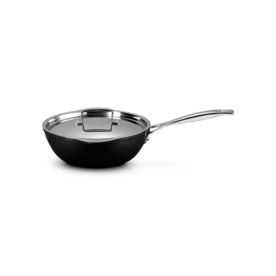 Le Creuset Sautépfanne 24 cm Aluminium Antihaft | Induktion & Backofen geeignet | Ausgießer | 2,8l | Schwarz