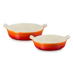 Le Creuset Auflaufformen-Set Tradition rund 20+24cm, ofenrot