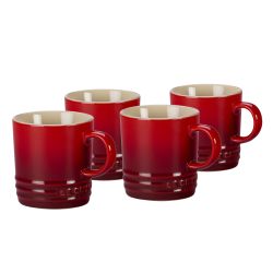 Le Creuset Becher 350ml 4er Set, kirschrot